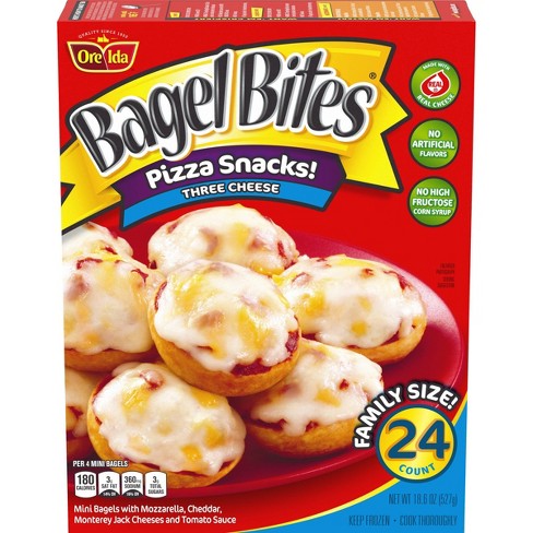 Bagel Bites Three Cheese Frozen Pizza - 24ct/18.6oz : Target