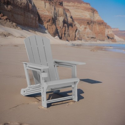 FURNIinspire Patio Accent Chairs Outdoor Folding Chairs Adirondack Chair, Portable Chair With Handles For Beach, Backyard, Gray, 31.4"*29.6"*36.4"