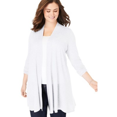 Woman Within Plus Size Lightweight Open Front Cardigan