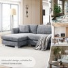Okak Luxury 96" Cloud L-Shaped Sectional Sofa 4 Seat with Oversized Chaise&2 Pillows, Chenille Couch for Living Room,Apartment,Office, Gray - 2 of 4
