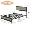 Full Size Bed Frame with Headboard, Industrial Platform Bed Frame with Charging Station - 2 of 4