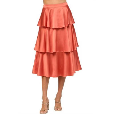 Women's Tiered Satin Skirt - Fate