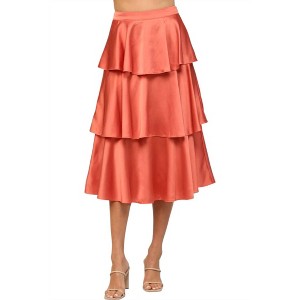 Women's Tiered Satin Skirt - Fate - 1 of 3