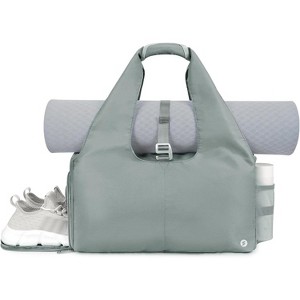 Yoga Gym Bag for Women Men, Shoe Compartment, Wet Dry Pockets & Adjustable Yoga Mat Holder - 1 of 4