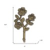 HomeRoots 4" Antiqued Gold Cast Iron Flower Wall Hook - 3 of 4