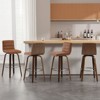 Bekrvio 26"/29" Swivel Bar Stools Set of 1/2/3/4, Faux Leather Upholstered Counter Chairs with Wood Legs, Mid-Century Seating for Kitchen Island - 2 of 4