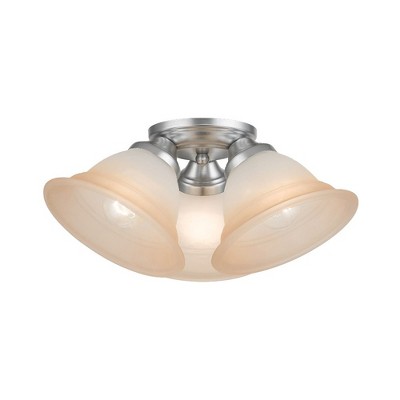 Livex Lighting Wynnewood 3 - Light Flush Mount in  Satin Nickel