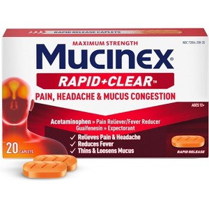 Mucinex Rapid + Clear Caplet Max Strength, 20 Ct - 1 of 4