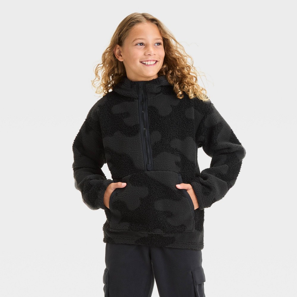 Boys' High-Pile Hoodie - All In Motion™ Black XS