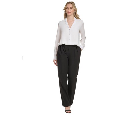 Calvin Klein Womens Solid Button Up Shirt