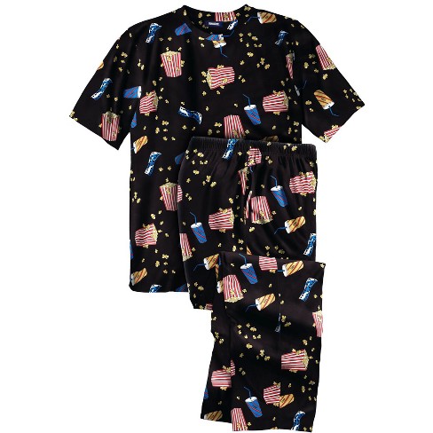 Kingsize Men's Big & Tall Lightweight Cotton Novelty Pj Set - Xl, Black :  Target