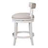 HomeRoots Gray and White Faux Leather and Solid Wood Low Back Counter Height Swivel Bar Chair - 4 of 4