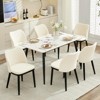 2 - Pack Velvet Dining Chairs, Beige Heart - Back,Wood Legs, Mid - Century Modern Accent Chairs for Kitchen/Living Room, 300LBS Capacity - 2 of 4
