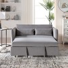 Modern 55" Convertible Velvet Sleeper Sofa Bed with Adjustable Backrest, Compact Pull-Out Loveseat for Small Apartments or Offices–The Pop Home - 3 of 4