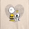 Women's - Peanuts - Charlie Snoopy Dot Heart Lightweight French Terry Wide Neck Long Sleeve Shirt - 2 of 4