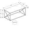 Vynxaria Contemporary Modern Rectangular Coffee/Accent/Cocktail Table 40.5"L×20"W×18"H, Brown Laminate/Black Metal X-Frame - 3 of 4