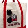East Stroudsburg ESU Warriors Primary Logo Canvas Tote Bag With External Pocket, Reusable Shoulder Bag for Shopping, School, Beach, Red - 2 of 4