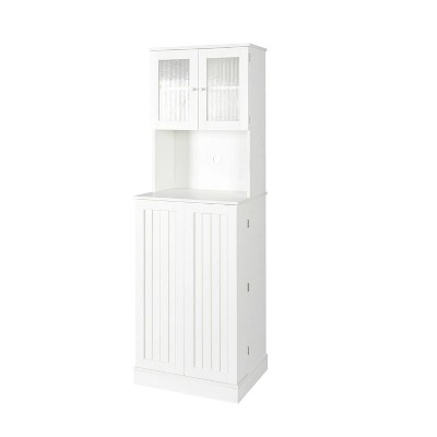 71'' Pantry Cabinet, Tall Storage Cabinet with Microwave Stand, Freestanding Kitchen Hutch with Doors and Adjustable Shelves