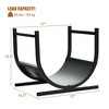 Costway 17'' U-Shaped Firewood Rack Steel Fireplace Wood Storage Log Rack Holder - 3 of 4