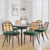 Bekrvio Rattan Dining Chairs Set of 4/6 - Mid Century Modern Boucle Upholstered Cane Back Side Chairs with Metal Legs for Kitchen - 4 of 4