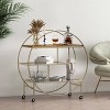 Cragin Contemporary 3 Shelf Circular Bookcase Black/Gold/Antique - Christopher Knight Home - 2 of 4