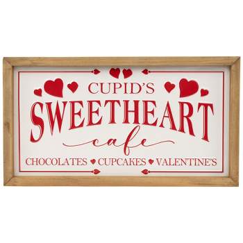 Northlight Cupid's Sweetheart Cafe Valentine's Day Framed Wall Sign - 15.75"