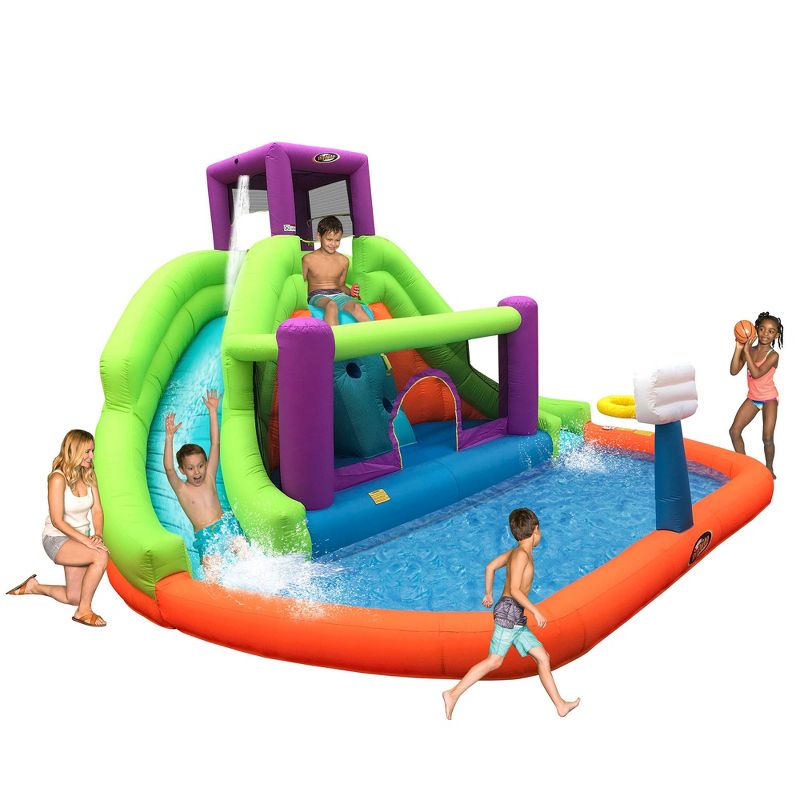 Magic Time International 91053-D Save Double Hurricane Outdoor Inflatable Water Bounce House with High Powered Electric Blower Fan, 14 x 8.5 Feet, 5 of 7