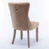 Nikki Collection Modern, High-end Tufted Solid Wood Contemporary Velvet Upholstered Dining Chair with Wood Legs Nailhead Trim 2-Pcs Set - 3 of 4