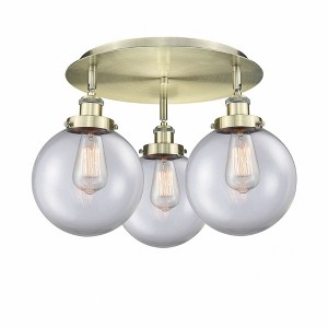 Canton - 3 Light Flush Mount In Art Deco Style-11.88 Inches Tall and 19.75 Inches Wide - 1 of 1