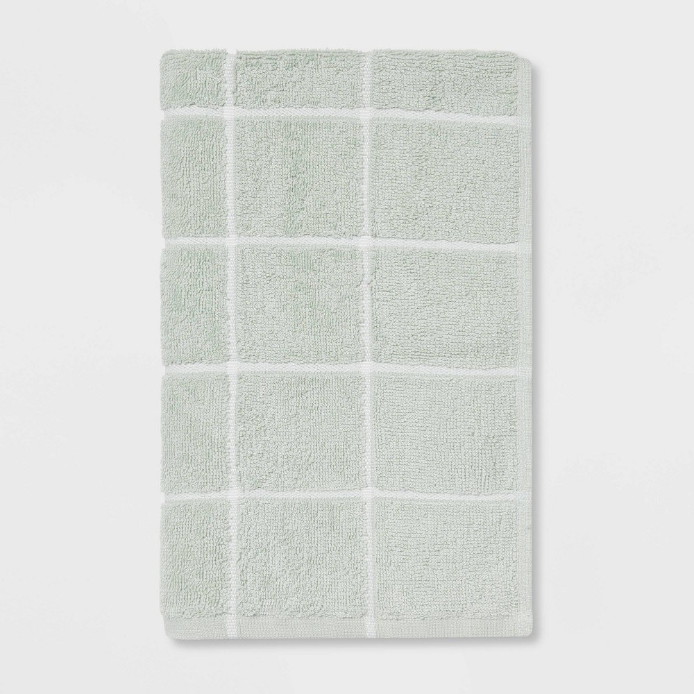 Photos - Towel Everyday Grid Hand  Mint - Room Essentials™