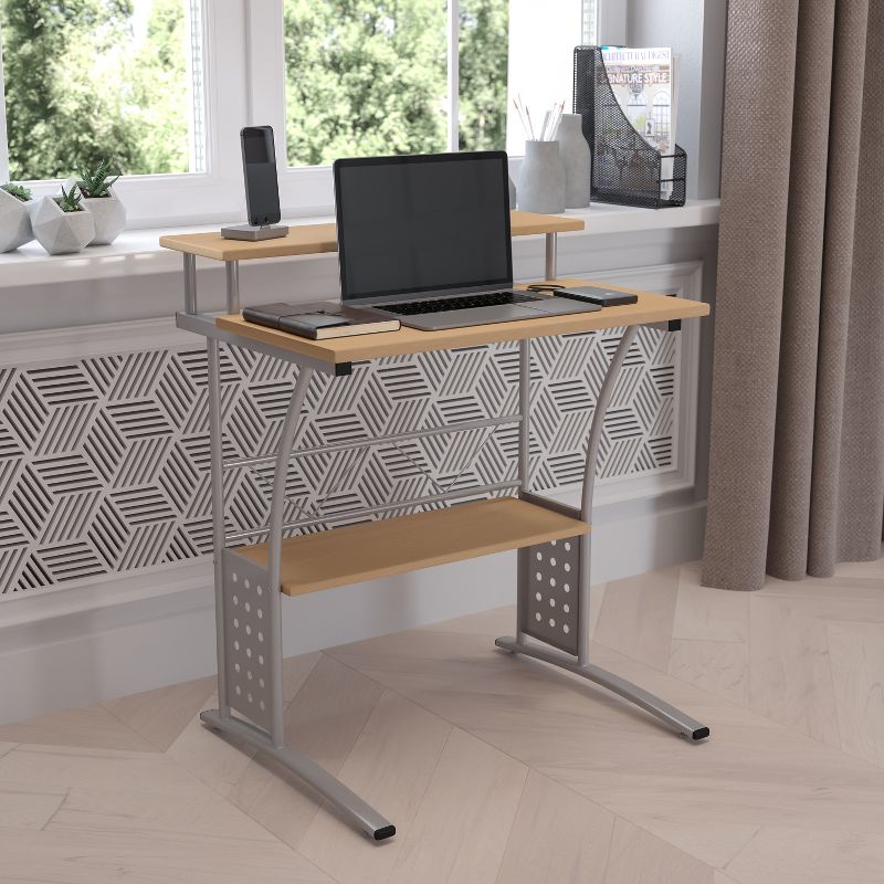 Flash Furniture Computer Desk with Top and Lower Storage Shelves, 3 of 13