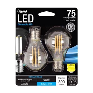 Feit Electric A15 E17 (Intermediate) Filament LED Bulb Daylight 75 Watt Equivalence 2 pk - 1 of 1