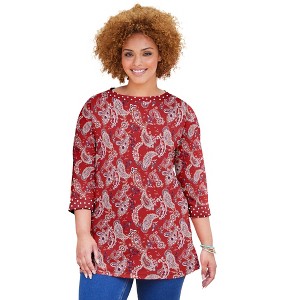 Catherines Women's Plus Size Liz&Me Boatneck Top - 1 of 4