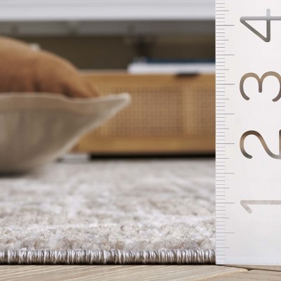 Ivory and Beige Diamond Pattern Square Area Rug