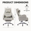 155° Reclining Swivel Ergonomic Office Chair, Technology Leather High Back with Lumbar Support Headrest, Sedentary Comfortable Boss Chair-The Pop Home - 4 of 4