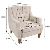 Comfortable Accent Chair for Living Room, Upholstered Armchair with Footrest, Tufted Back and Brass Stud Trim-The Pop Home - 4 of 4