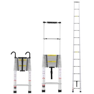 VEVOR Telescoping Ladder, 16.5FT Aluminum Lightweight Extension Ladder, Multi-button Retraction Collapsible Ladder, 419 LBS Capacity, Silver - 1 of 4