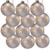Syemin Decorative Objects Christmas Ball Ornaments Glass Decorative Hang Ball Christmas Tree Ornaments for Decorations Set of 12, Silver, 3"*3"*3" - 2 of 4