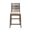 Set of 2 24" Kauai Ladderback Cushion Seat Counter Height Barstools Brushed Mango - Intercon - 2 of 2