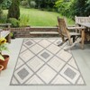 Modern Geometric Diamond Lattice Indoor Outdoor Area Rug by Blue Nile Mills - 2 of 4