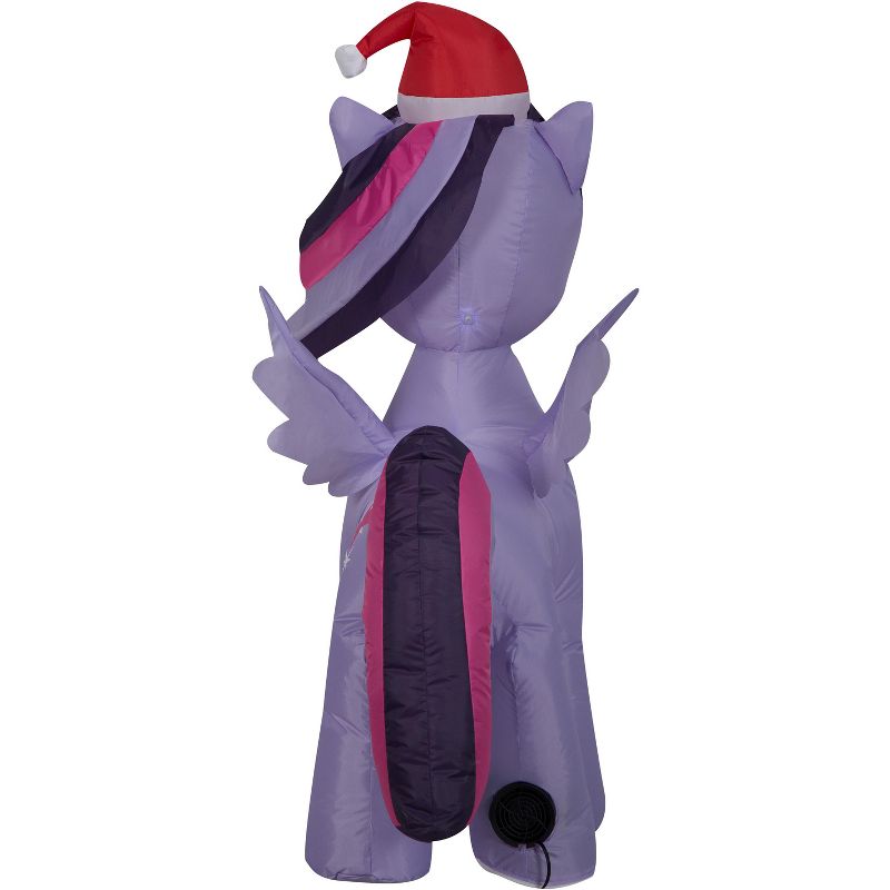 Gemmy Christmas Airblown Inflatable Twilight Sparkle with Santa Hat, 3.5 ft Tall, Purple, 3 of 5
