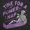 Mens Time For A Power Nap T Shirt Funny Halloween Sleepy Skeleton Coffin Joke Tee For Guys - Crazy Dog Men's T Shirt - image 2 of 4