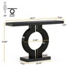 Resenkos Entryway Table, Console Sofa Table,43" Mirrored Console Table, Modern Silver Sofa Table with O-Shaped Base,Black - 3 of 4