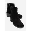 Junae - Black Suede Leather Block Heel Boot (Women) black suede 7 Forever & Always Shoes US - 2 of 4