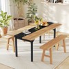 Tangkula 71" Long Large Wood Dinner Table 6 FT Dining Table w/ Heavy-Duty Metal Frame - 2 of 4