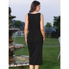 INSPIRE CHIC Women's Sleeveless Square Neck Color Block Metal Button Bodycon Midi Dress - 3 of 4