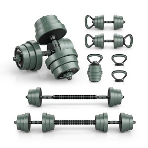 Gymax Adjustable Weight Dumbbell Set 44 LBS Free Weight Set with 4 Modes as Dumbbell Barbell Kettlebell and Home Gym Fitness Exercise Equipment - 1 of 4