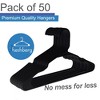 Heshberg Plastic Hangers Notched Black 50 Pack - 2 of 4