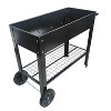 Aghana Digitals Elevated Mobile Metal Garden Cart with Wheels & Storage Shelf - Waist-Height - 4 of 4