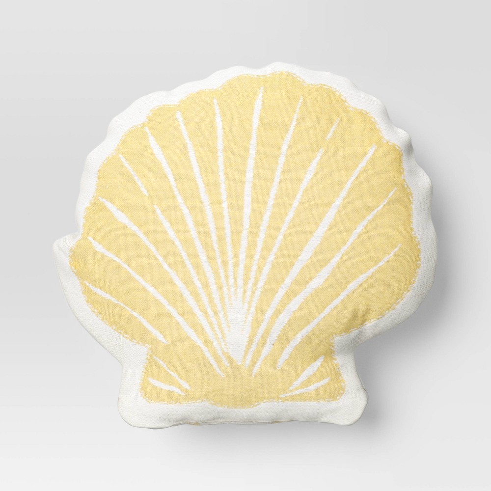 Photos - Pillow Seashell Shaped Throw  Yellow - Room Essentials™